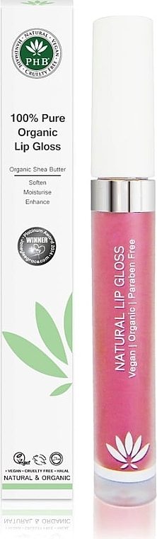 Блиск для губ - PHB Ethical Beauty 100% Pure Organic Lip Gloss — фото N1