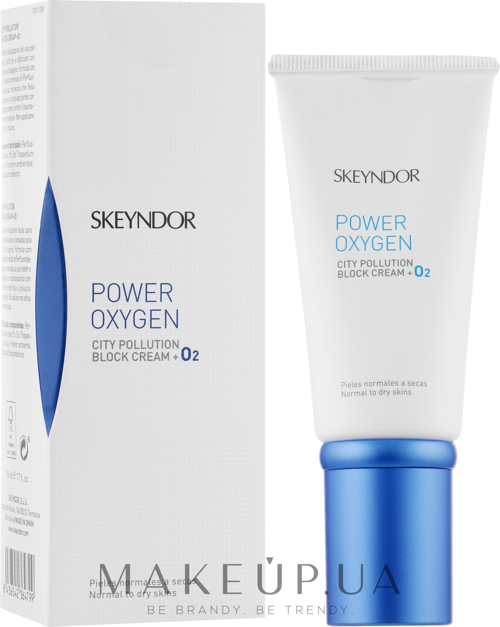 Кисневий детокс-крем для сухої й нормальної шкіри обличчя - Skeyndor Power Oxygen City Pollution Block Cream — фото 50ml
