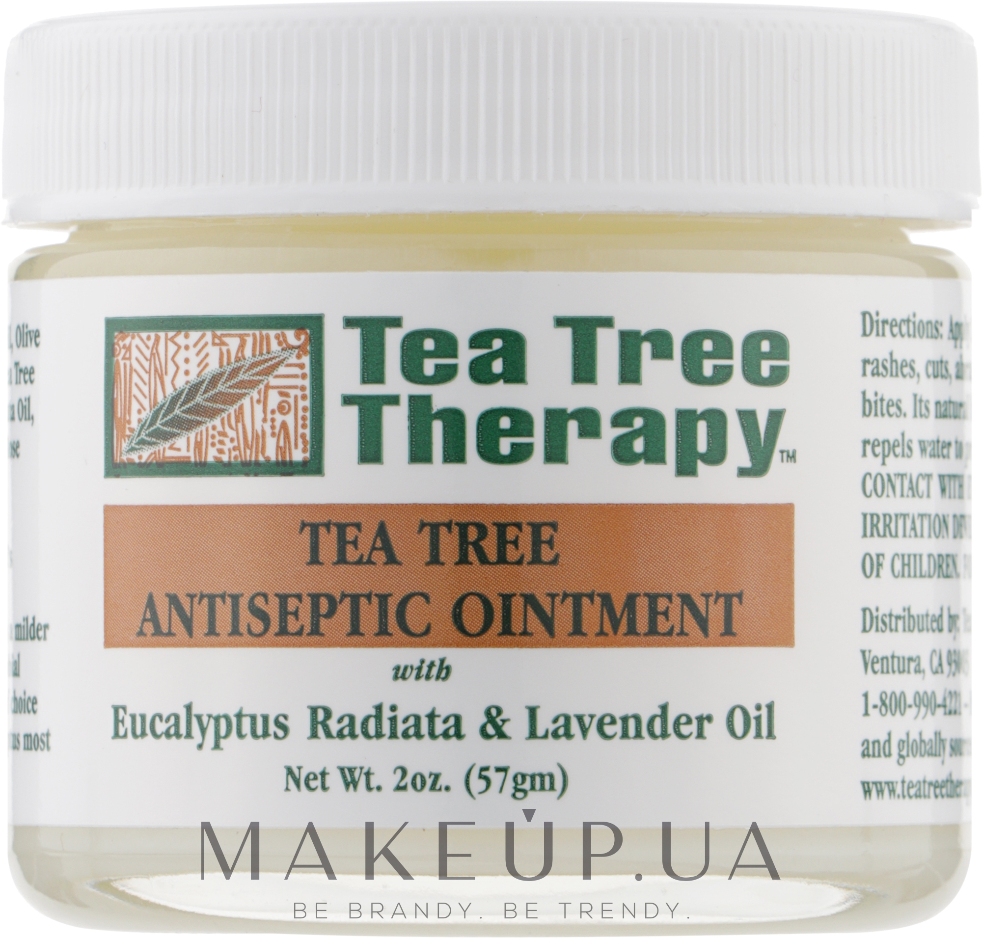 Антисептическая мазь с маслами эвкалипта лаванды и чайного дерева - Tea Tree Therapy Antiseptic Cream With Tea Tree Oil — фото 57g