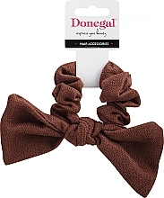 Резинка для волос, светло-коричневая с бантом - Donegal FA-5689 — фото N1
