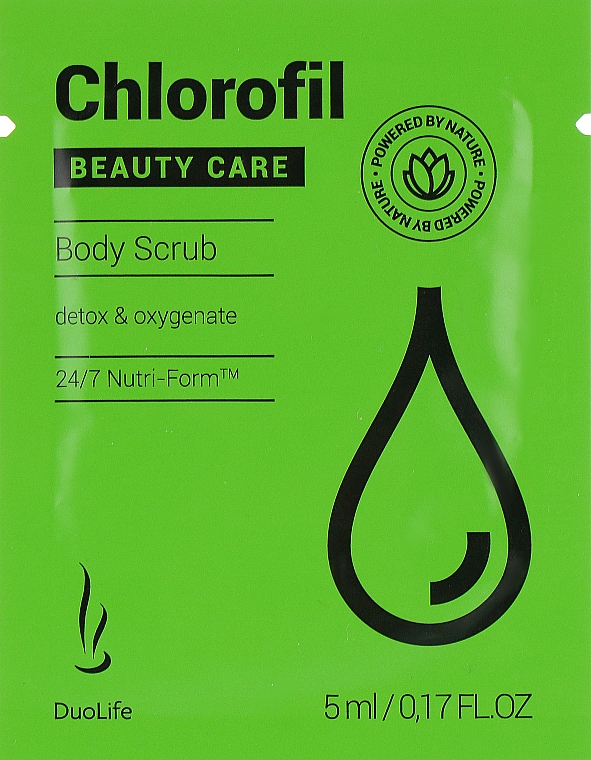 Цукровий пілінг для тіла - DuoLife Chlorofil Beauty Care Body Scrub (пробник)