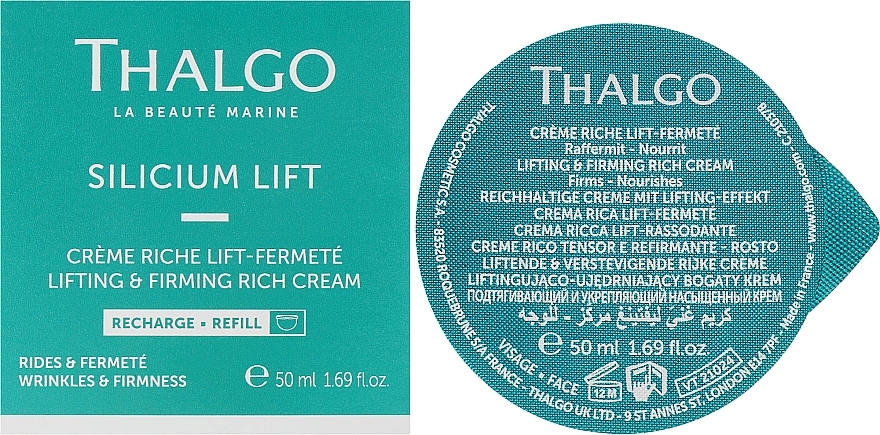 Насыщенный подтягивающий и укрепляющий крем для лица - Thalgo Silicium Lift Intensive Lifting & Firming Rich Cream (сменный блок) — фото N2