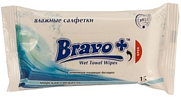 Парфумерія, косметика Вологі серветки "Морська свіжість", 15 шт. - Bravo + Wet Towel Wipes