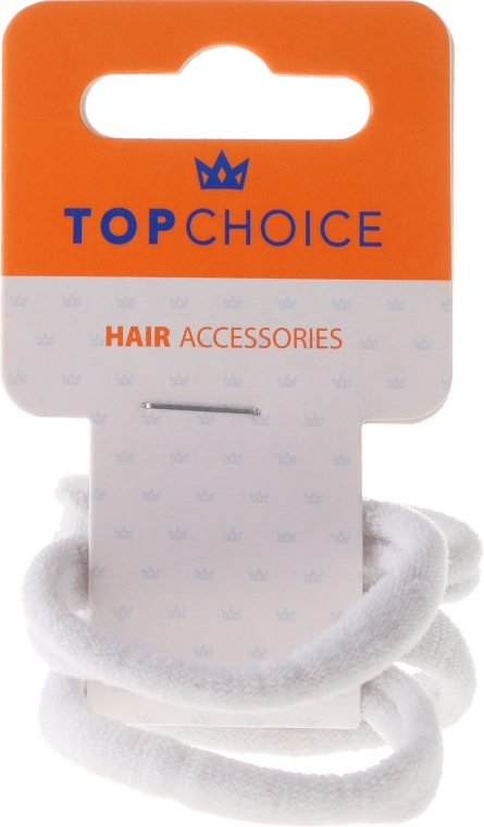 Резинки для волос, 2579, белые - Top Choice — фото N1