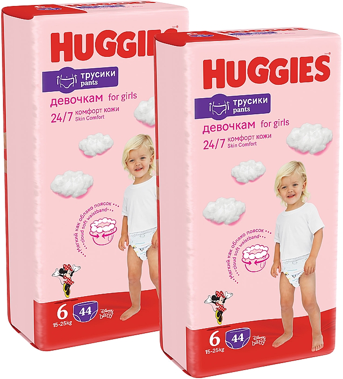 Трусики-подгузники Pants 6 Mega (15-25 кг) для девочек, 88 шт - Huggies — фото N2