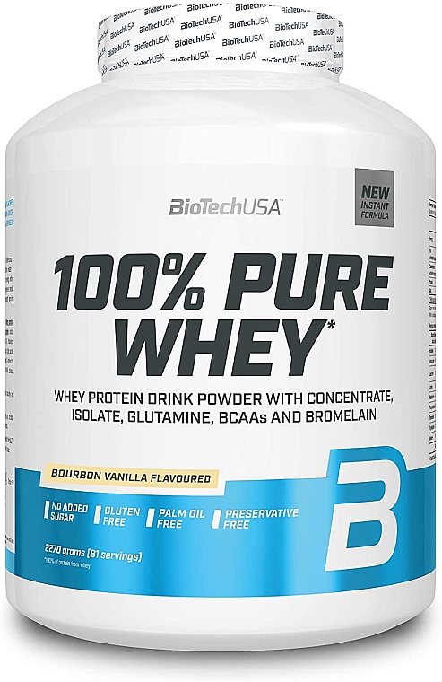 Протеин "Бурбонская ваниль" - BioTech 100% Pure Whey Bourbon Vanilla — фото N3