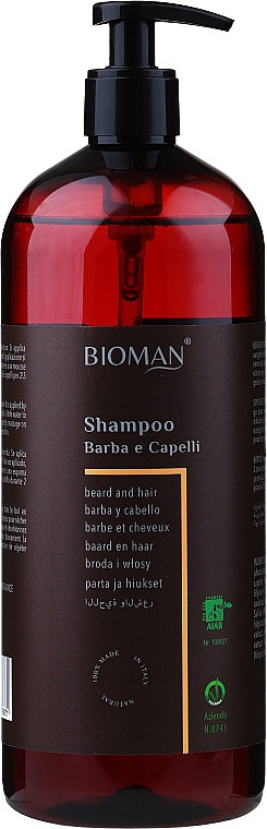 Шампунь для ухода за бородой и волосами с экстрактом овса - BioMAN Beard & Hair Shampoo — фото N1