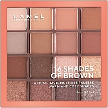 Палетка теней для век - LAMEL Make Up Eyeshadow 16 Shades Of Brown Palette — фото N2