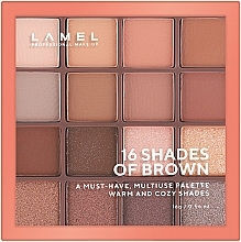 Палетка теней для век - LAMEL Make Up Eyeshadow 16 Shades Of Brown Palette — фото N7