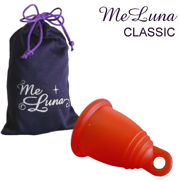 Менструальная чаша с петлей, размер M, красная - MeLuna Classic Menstrual Cup  — фото N1