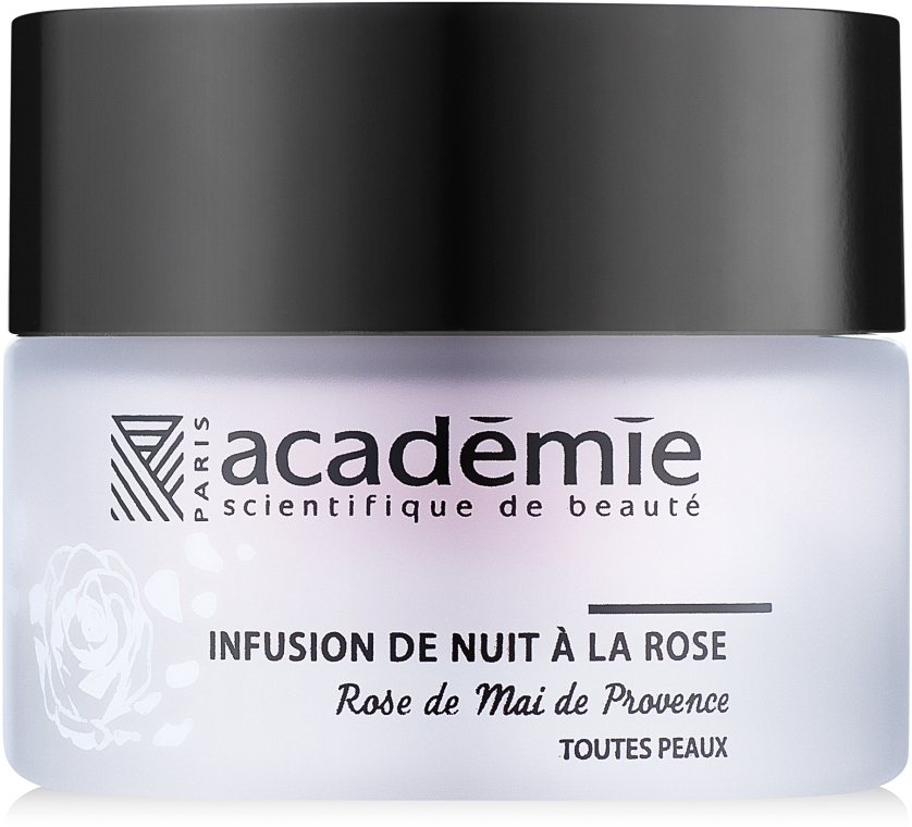 Ночной восстанавливающий крем с экстрактом розы "Розовая инфузия" - Academie Night Infusion Rose Cream — фото N2