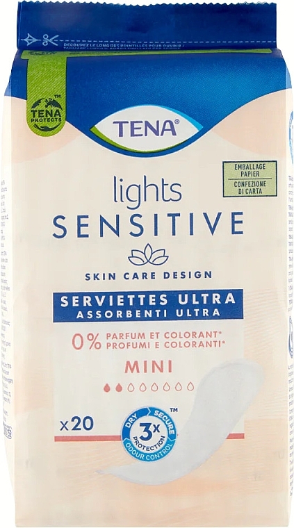 Урологічні прокладки, 20 шт. - Tena Lights Sensitive Assorbenti Ulta Mini — фото N1