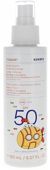 Сонцезахисний спрей для дітей - Korres Yoghurt Kids Comfort Sunscreen Spray Spf50 — фото N1