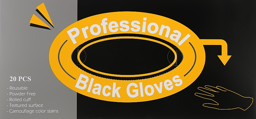 Перчатки из латекса "Professional Black", маленькие - Comair — фото N1