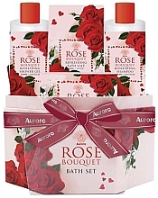 Духи, Парфюмерия, косметика Набор "Букет роз" - Aurora Rose Bouquet Set (sh/gel/200ml + shampoo/200ml + soap/100g + bath/salt/100g)