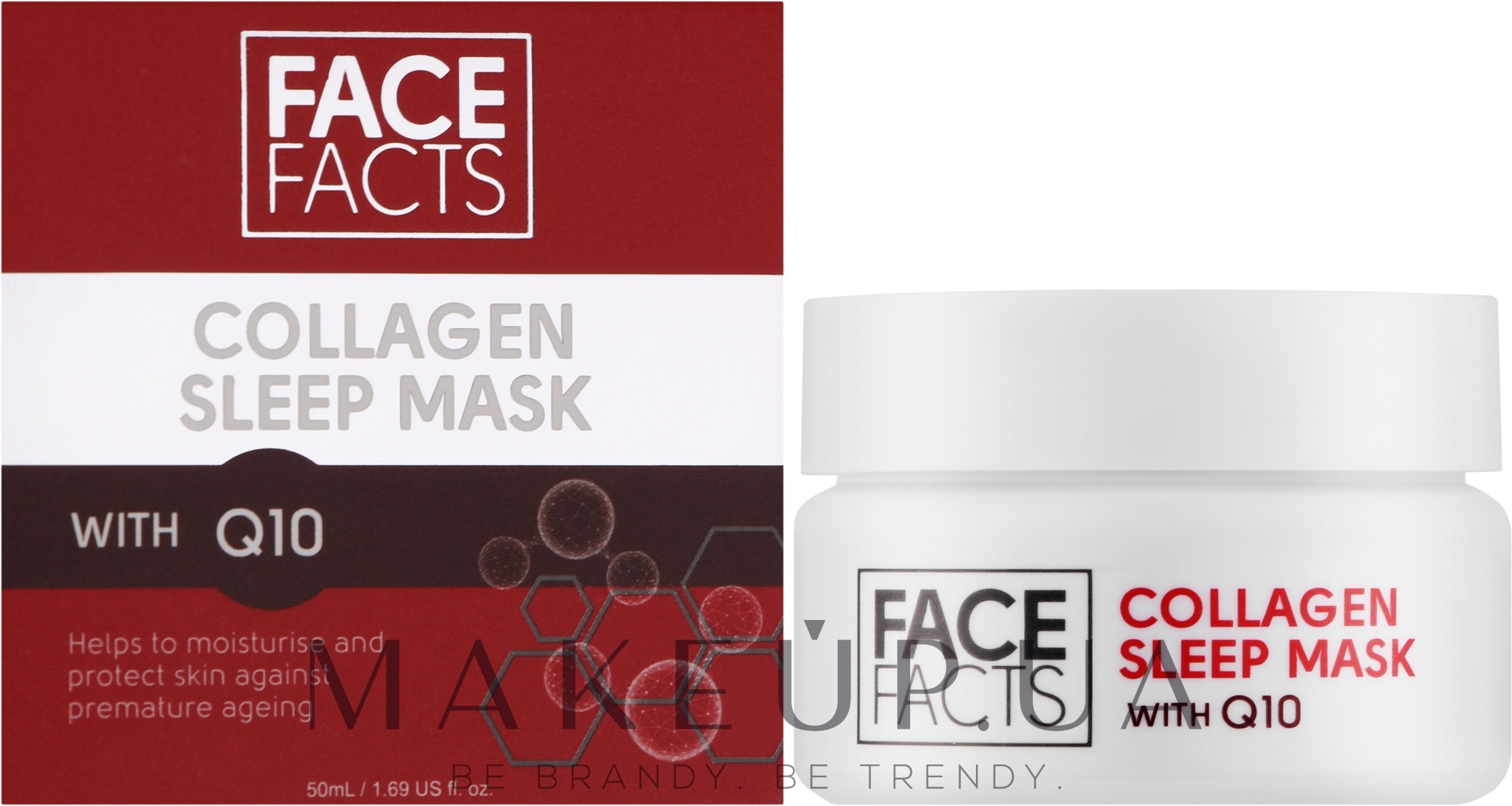 Ночная гель-маска с коллагеном и коэнзимом Q10 - Face Facts Collagen & Q10 Gel Sleep Mask — фото 50ml