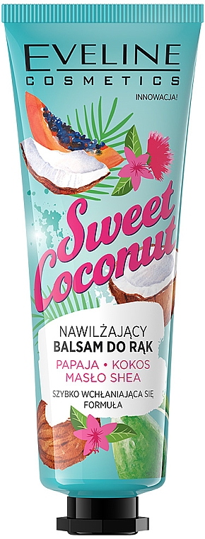 Крем для рук "Увлажняющий" - Eveline Cosmetics Sweet Coconut Hand Cream — фото N1