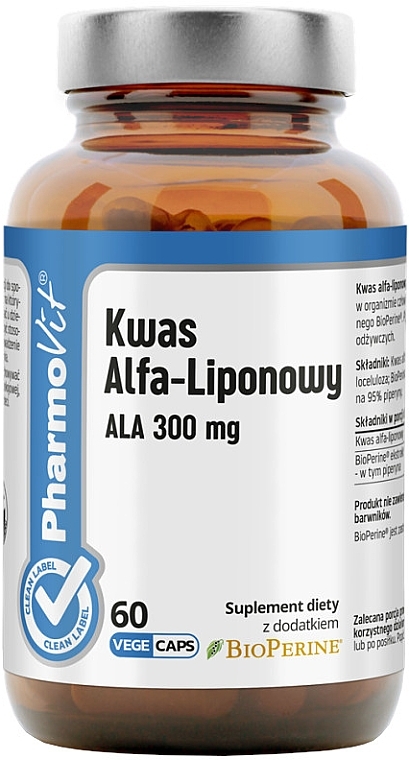 Харчова добавка "Альфа-ліпоєва кислота" - Pharmovit Alpha Lipoic Acid — фото N1