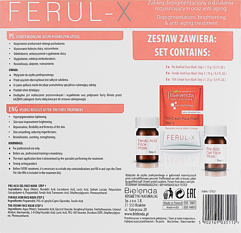 Комплекс для депигментации с осветляющими и омолаживающими эффектами - Bielenda Professional Ferul-X — фото N3