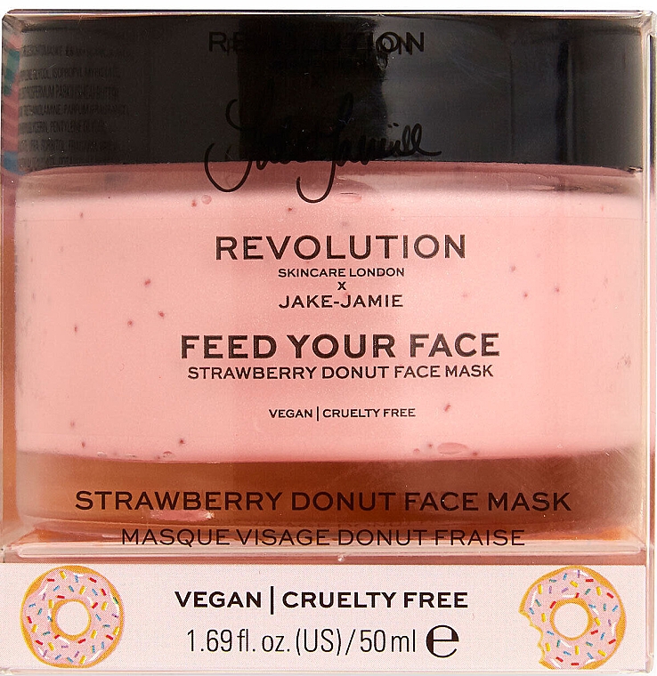 Зволожувальна маска для обличчя - Revolution Skincare x Jake Jamie Strawberry Donut Face Mask — фото N1