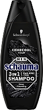 Шампунь для чоловіків "Вугілля і вулканічна глина" - Schwarzkopf Schauma Men 3 in 1 Shampoo — фото N1