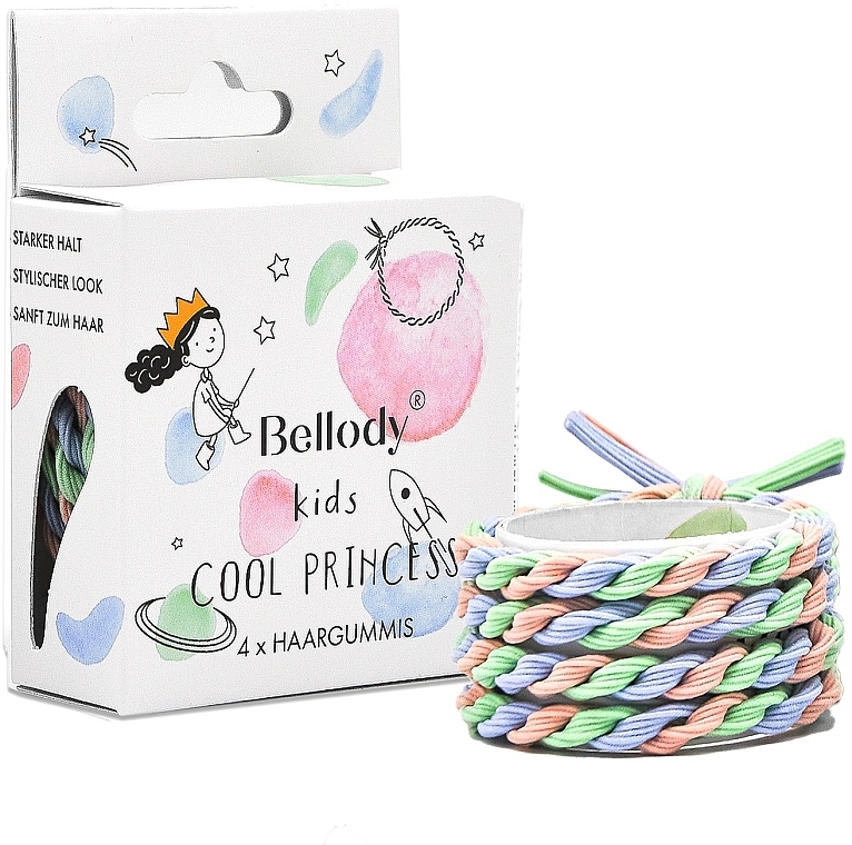 Резинки для волос, 4 шт. - Bellody Kids Edition Cool Princess — фото N1
