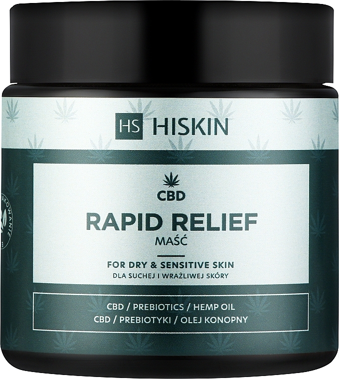 Мазь для догляду за сухою й чутливою шкірою - HiSkin CBD Rapid Relief — фото N1