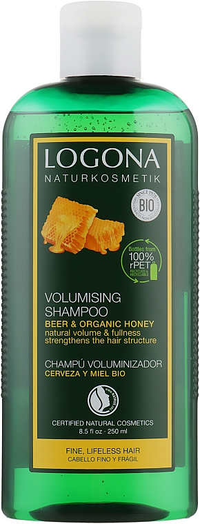 Шампунь для об'єму - Logona Hair Care Volume Shampoo Honey Beer