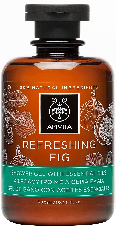 Гель для душу з ефірними маслами - Apivita Refreshing Fig Shower Gel with Essential Oils — фото N3