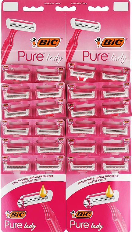 Жіночий станок "Pure 3 Lady", рожевий, 24 шт. - Bic — фото N1