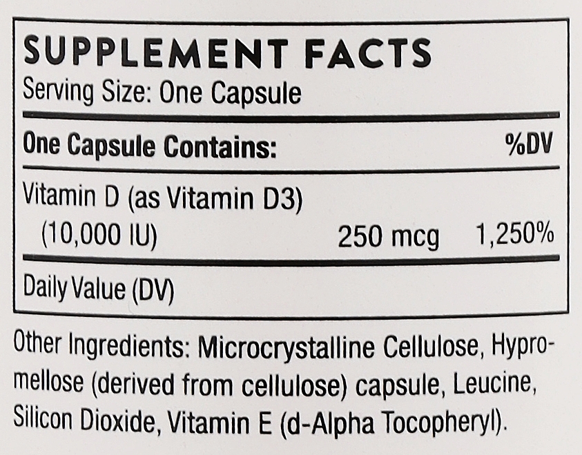 Дієтична добавка "Вітамін D-10000", капсули - Thorne Research Vitamin D — фото N3