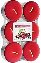 Набір чайних свічок "Вишня у шоколаді" - Bispol Chocolate Cherry Maxi Scented Candles — фото N1