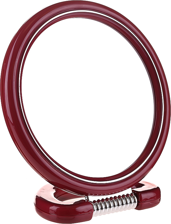 Дзеркало двостороннє кругле, на підставці, малинове, 15 см - Donegal Mirror — фото N1
