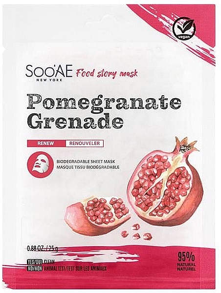 Маска для лица - Soo’AE Pomegranate Food Story Mask — фото N1