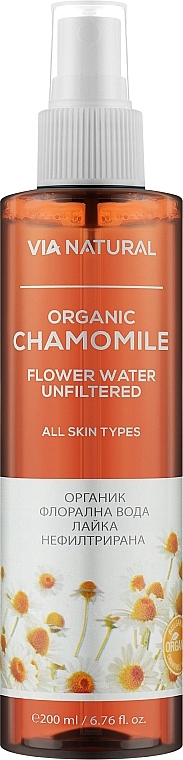 Гідролат ромашки - BioFresh Via Natural Organic Chamomile Flower Water Unfiltered — фото N1