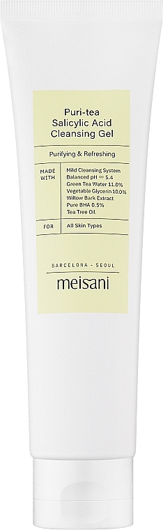 Очищувальний гель для обличчя - Meisani Puri-Tea Salicylic Acid Cleansing Gel — фото N1