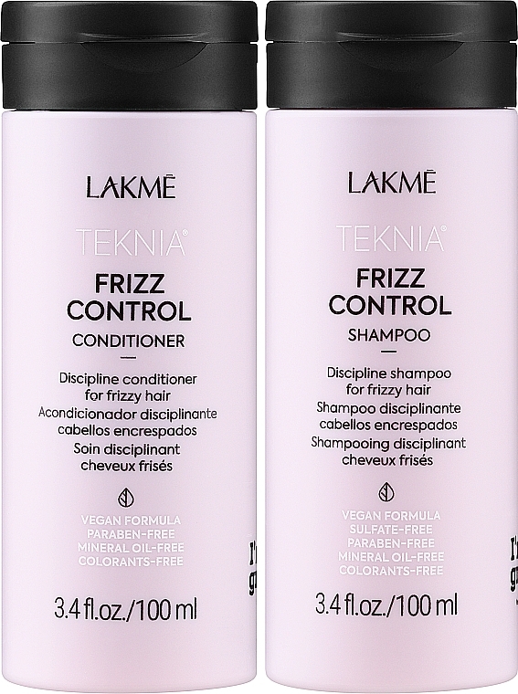 УЦЕНКА Набор дисциплинирующий - Lakme Teknia Frizz Control (shm/100ml + conditioner/100ml) * — фото N2