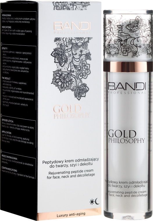 Омолаживающий пептидный крем для лица, шеи и декольте - Bandi Professional Gold Philosophy Rejuvenating Peptide Cream