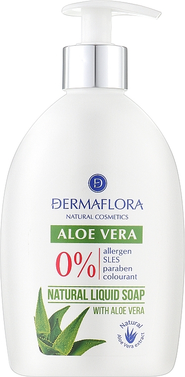 УЦЕНКА Жидкое мыло для рук - Dermaflora Aloe Vera Natural Liquid Soap * — фото N1