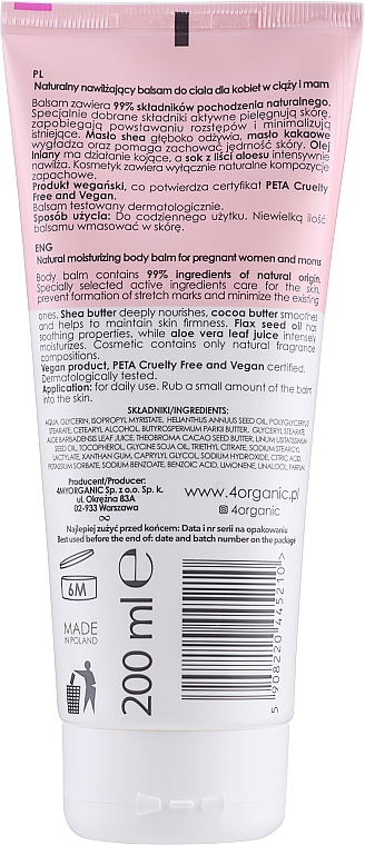 Лосьон для тела для мам и беременных - 4Organic Organic Mama Natural Body Lotion — фото N2