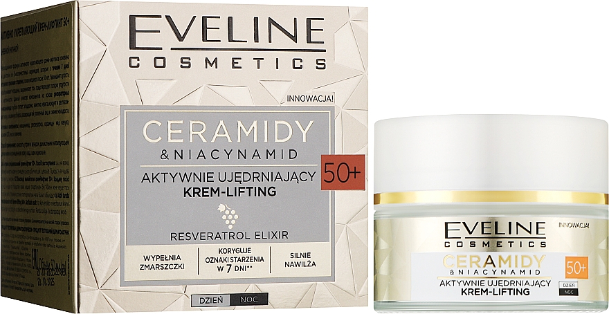 Активно укрепляющий крем-лифтинг 50+ - Eveline Cosmetics Ceramidy & Niacynamid — фото N2