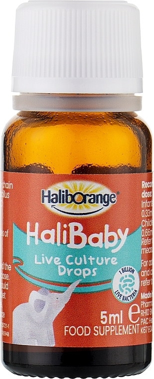 Пробіотики для дітей від 6 місяців - Haliborange HaliBaby Live Culture Drops — фото N1