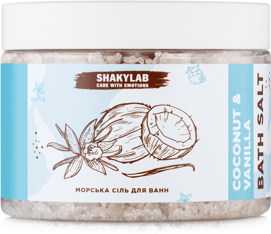 Сіль для ванн морська "Coconut & Vanilla" - SHAKYLAB Natural Bath Salt