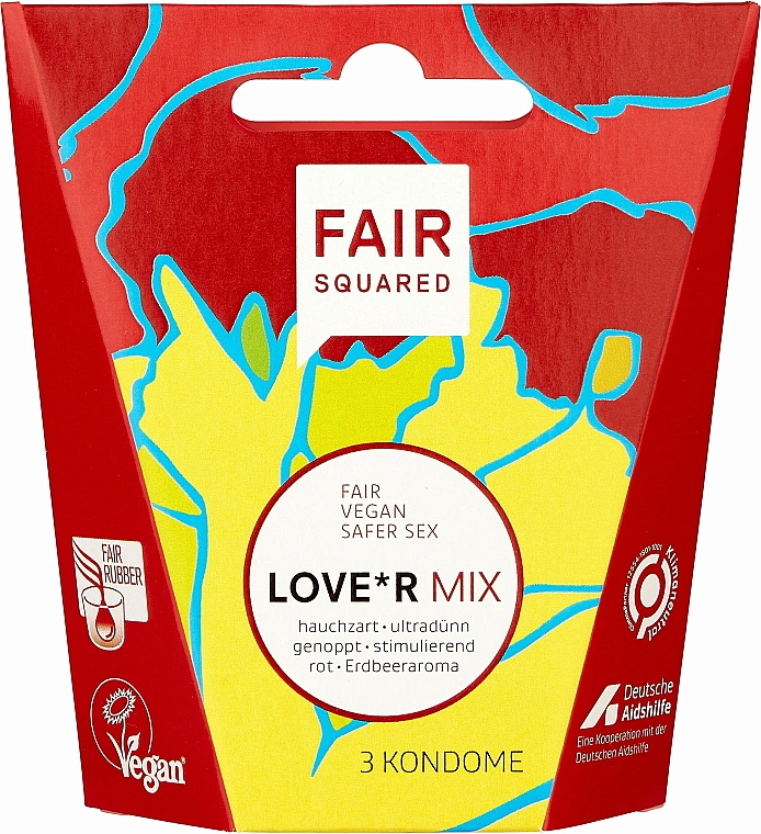 Презервативы, 3 шт. - Fair Squared Love*R Mix Condoms — фото N1