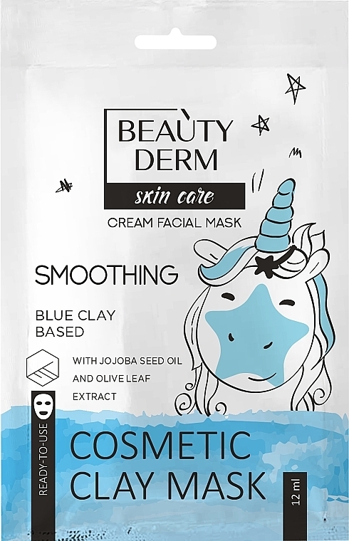 Косметична маска для обличчя на основі блакитної глини проти мімічних зморщок - Beauty Derm Skin Care Cosmetic Clay