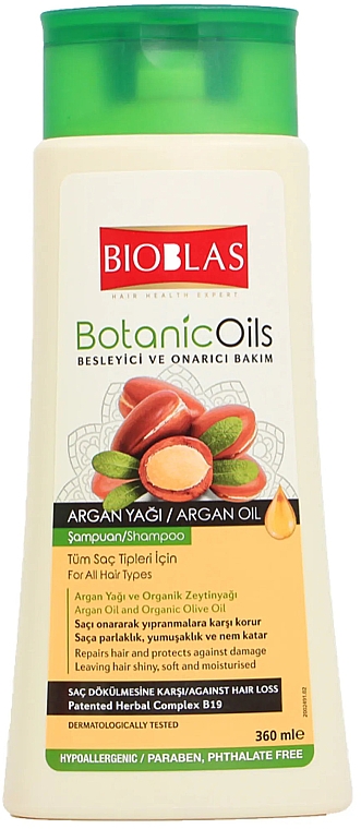 Шампунь проти випадання волосся з аргановою олією - Bioblas Botanic Oils Argan Oil Shampoo — фото N1