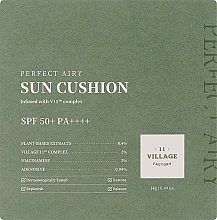 Солнцезащитный кушон для лица - Village 11 Factory Perfect Airy Sun Cushion SPF 50+ PA + + + + — фото N3