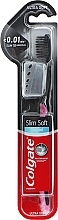 Зубна щітка "Шовкові нитки", ультрам'яка, для захисту ясен, з ковпачком, розова - Colgate Slim Soft — фото N1