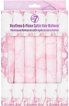 Мягкие сатиновые бигуди для холодной завивки волос, 6 шт. - W7 Heatless 6 Piece Satin Hair Rollers — фото N1