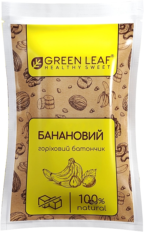 Ореховый батончик "Банановый" - Green Leaf — фото N1